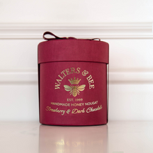 Load image into Gallery viewer, Maroon Small Hat Box - Strawberry &amp; Chocolate Honey Nougat
